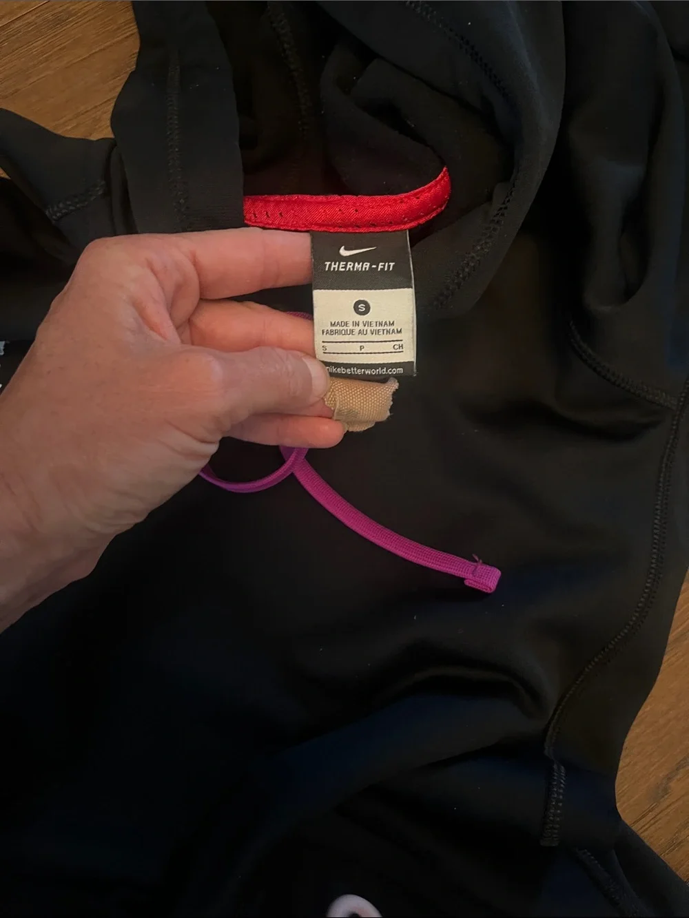 Nike Black Hoodie with Pink Swoosh Detail & Nike Running Vest